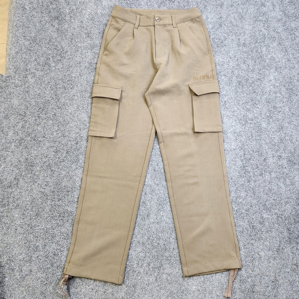 BYLT Pants Mens Small Beige Cargo Slim Stretch Microfiber Casual Travel Pockets